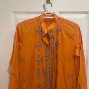 Orange Embroidered Tunic
